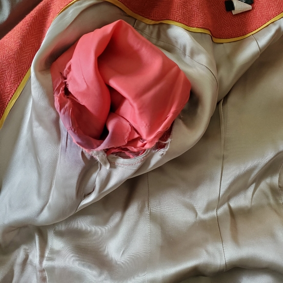 J CREW | Wool Herringbone Preppy Orange Bella Blazer Jacket (Size 4) - Picture 10 of 12